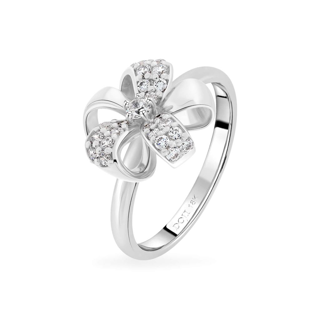 Nhẫn vàng trắng 18K gắn đá CZ DOJI AFRM000473D2CZ1 