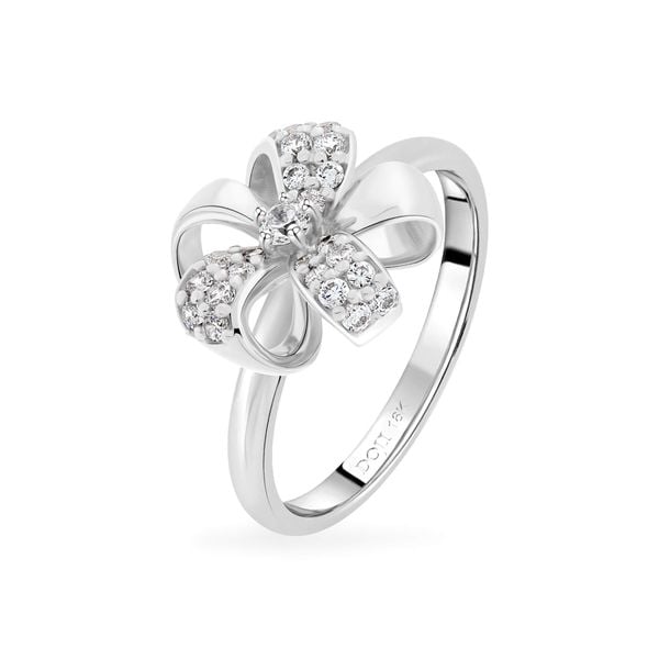 Nhẫn vàng trắng 18K gắn đá CZ DOJI AFRM000473D2CZ1