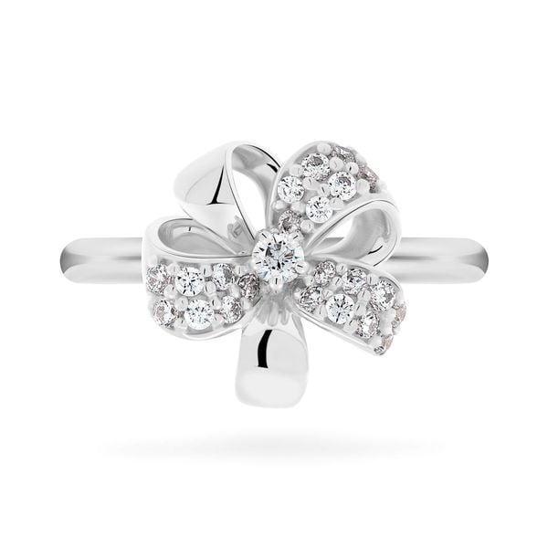 Nhẫn vàng trắng 18K gắn đá CZ DOJI AFRM000473D2CZ1