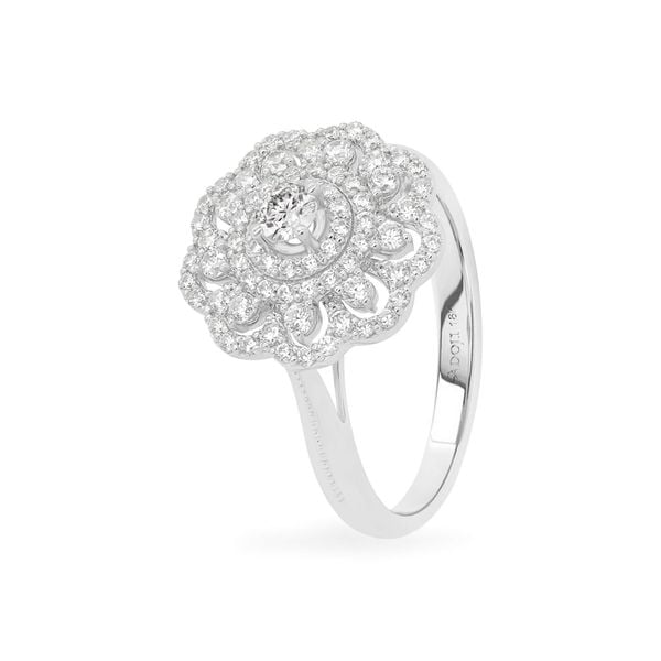 Nhẫn vàng trắng 18K gắn đá CZ DOJI AFRM100145D2CZ1