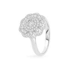 Nhẫn vàng trắng 18K gắn đá CZ DOJI AFRM100145D2CZ1