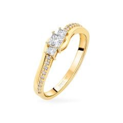 Nhẫn vàng vàng 18K gắn đá CZ DOJI AFRM100495D1CZ1