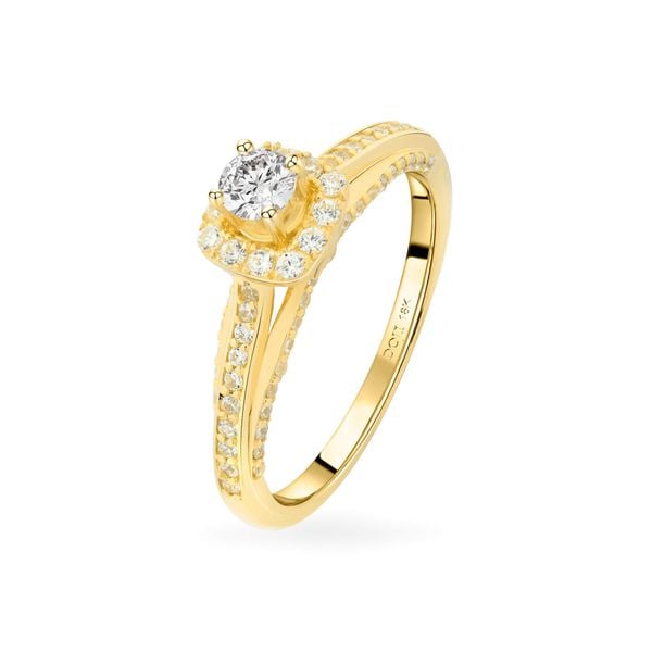 Nhẫn vàng vàng 18K gắn đá CZ DOJI AFRM200099D1CZ1