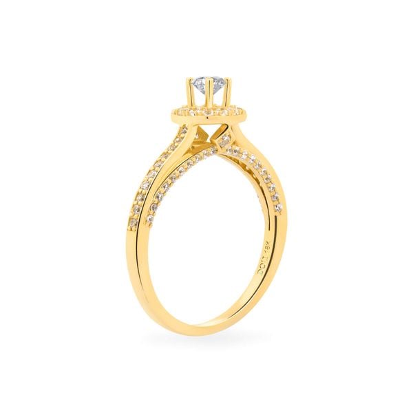 Nhẫn vàng vàng 18K gắn đá CZ DOJI AFRM200099D1CZ1