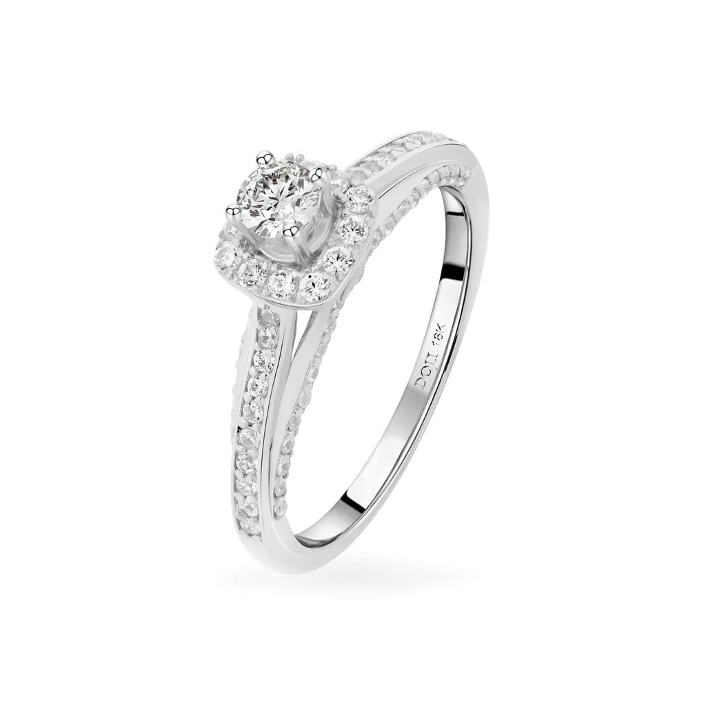 Nhẫn vàng trắng 18K gắn đá CZ DOJI AFRM200099D2CZ1 