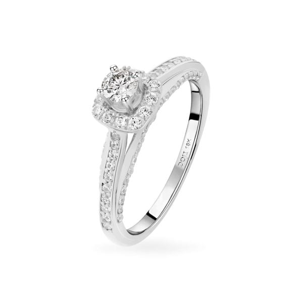 Nhẫn vàng trắng 18K gắn đá CZ DOJI AFRM200099D2CZ1