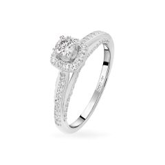 Nhẫn vàng trắng 18K gắn đá CZ DOJI AFRM200099D2CZ1