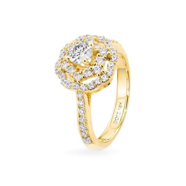 Nhẫn vàng vàng 18K gắn đá CZ DOJI AFRM200128D1CZ1