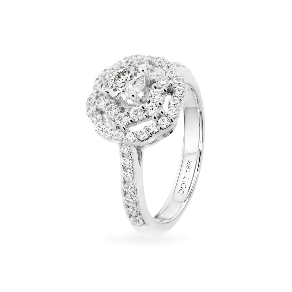 Nhẫn vàng trắng 18K gắn đá CZ DOJI AFRM200128D2CZ1 