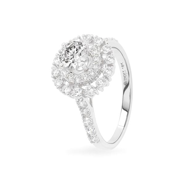 Nhẫn vàng trắng 18K gắn đá CZ DOJI AFRM200160D2CZ1