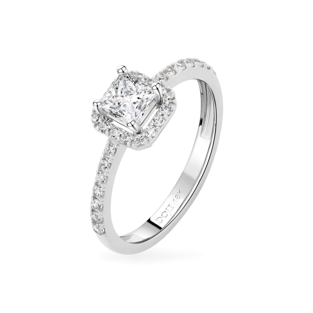 Nhẫn vàng trắng 18K gắn đá CZ DOJI AFRM200173D2CZ1 