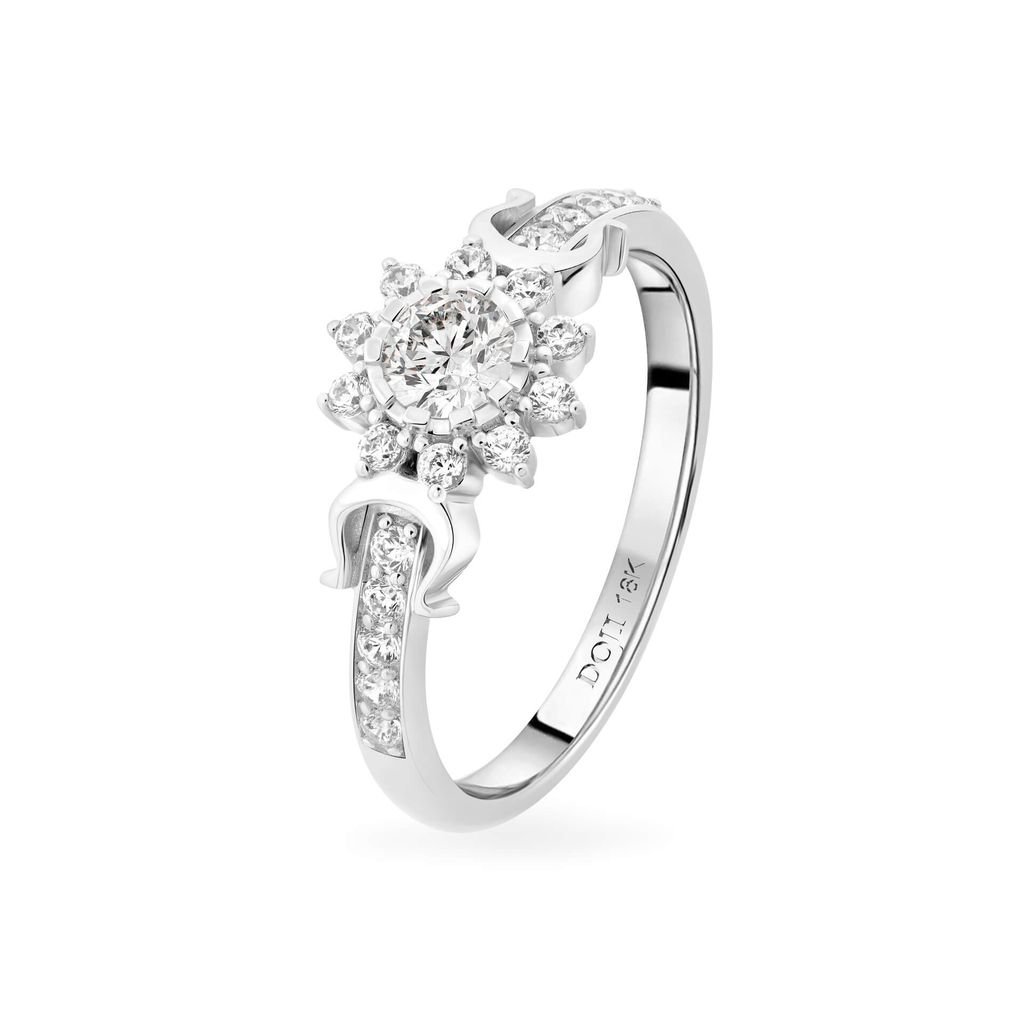 Nhẫn vàng trắng 18K gắn đá CZ DOJI AFRM200215D2CZ1 