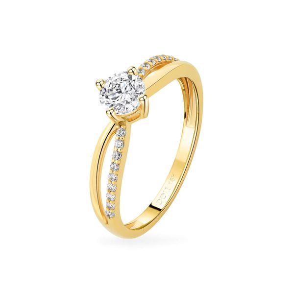 Nhẫn vàng vàng 18K gắn đá CZ DOJI AFRM200493D1CZ1