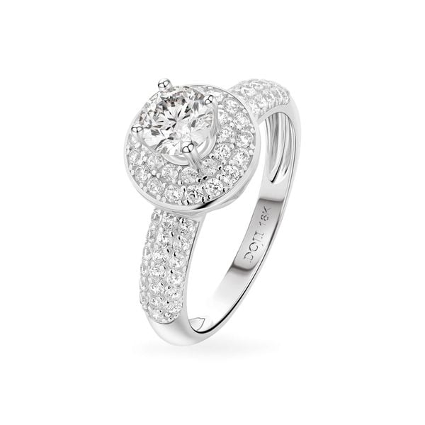 Nhẫn vàng trắng 18K gắn đá CZ DOJI AFRM300048D2CZ1