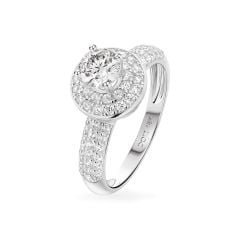 Nhẫn vàng trắng 18K gắn đá CZ DOJI AFRM300048D2CZ1