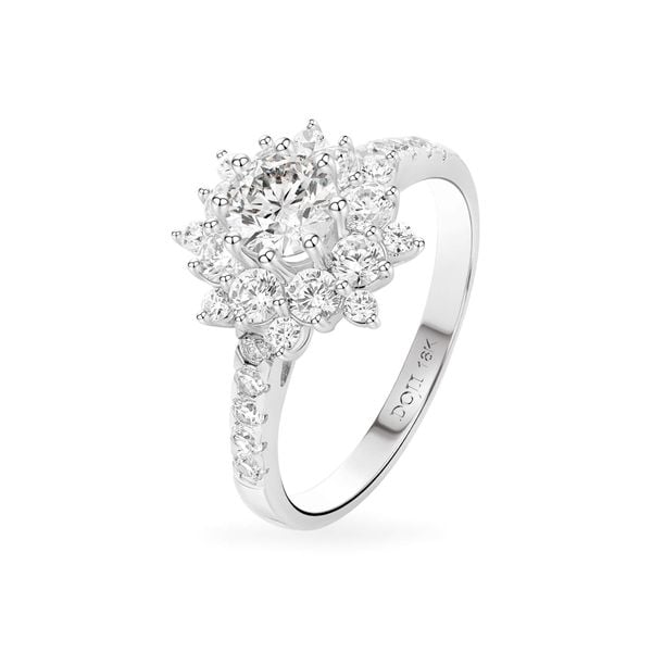 Nhẫn vàng trắng 18K gắn đá CZ DOJI AFRM300052D2CZ1