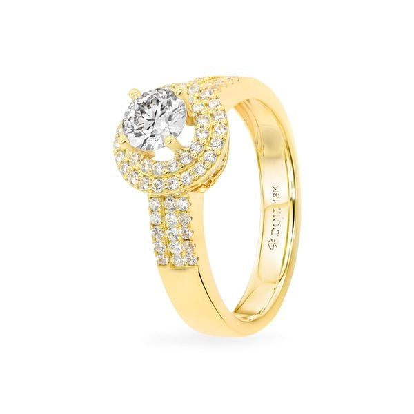 Nhẫn vàng vàng 18K gắn đá CZ DOJI AFRM300094D1CZ1