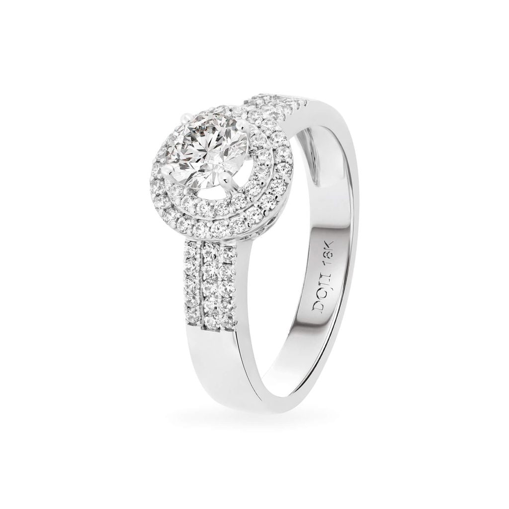 Nhẫn vàng trắng 18K gắn đá CZ DOJI AFRM300094D2CZ1 