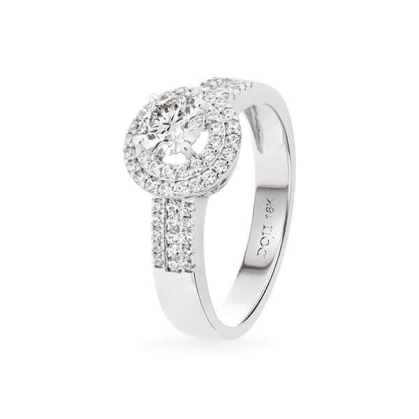 Nhẫn vàng trắng 18K gắn đá CZ DOJI AFRM300094D2CZ1