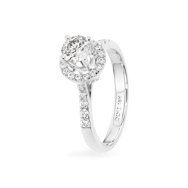 Nhẫn vàng trắng 18K gắn đá CZ DOJI AFRM300106D2CZ1