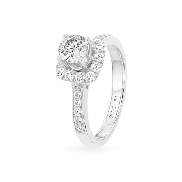 Nhẫn vàng trắng 18K gắn đá CZ DOJI AFRM300148D2CZ1
