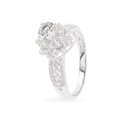 Nhẫn vàng trắng 18K gắn đá CZ DOJI AFRM300171D2CZ1