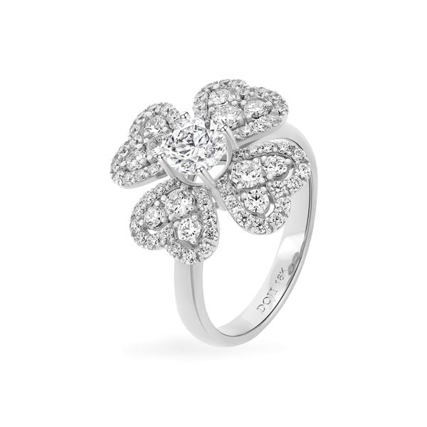 Nhẫn vàng trắng 18K gắn đá CZ DOJI AFRM300442D2CZ1