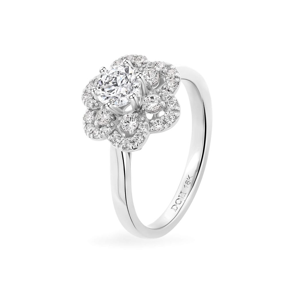 Nhẫn vàng trắng 18K gắn đá CZ DOJI AFRM300448D2CZ1 