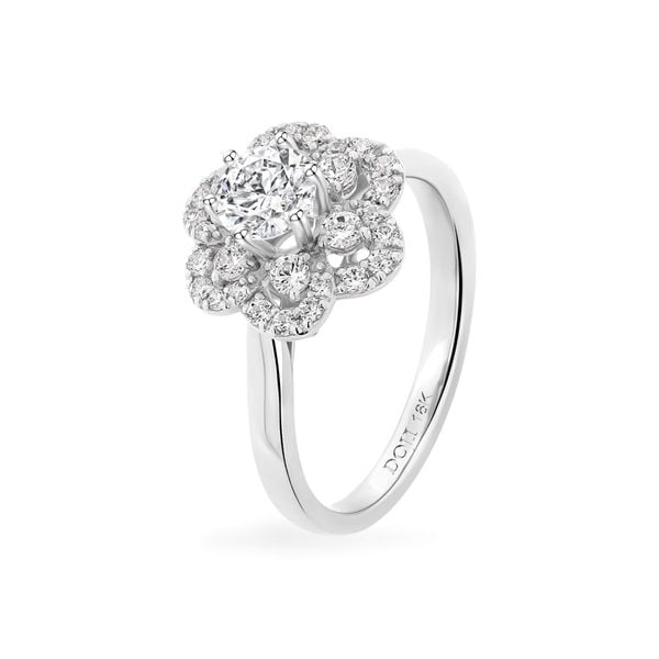 Nhẫn vàng trắng 18K gắn đá CZ DOJI AFRM300448D2CZ1