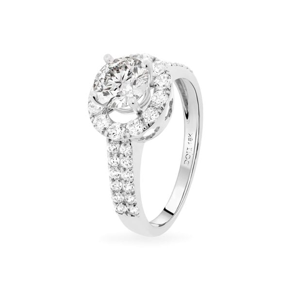 Nhẫn vàng trắng 18K gắn đá CZ DOJI AFRM400006D2CZ1