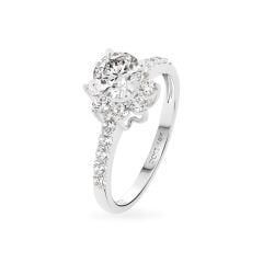 Nhẫn vàng trắng 18K gắn đá CZ DOJI AFRM400014D2CZ1