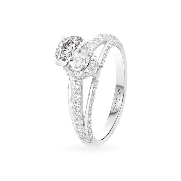 Nhẫn vàng trắng 18K gắn đá CZ DOJI AFRM400035D2CZ1