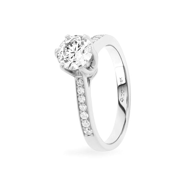 Nhẫn vàng trắng 18K gắn đá CZ DOJI AFRM400081D2CZ1