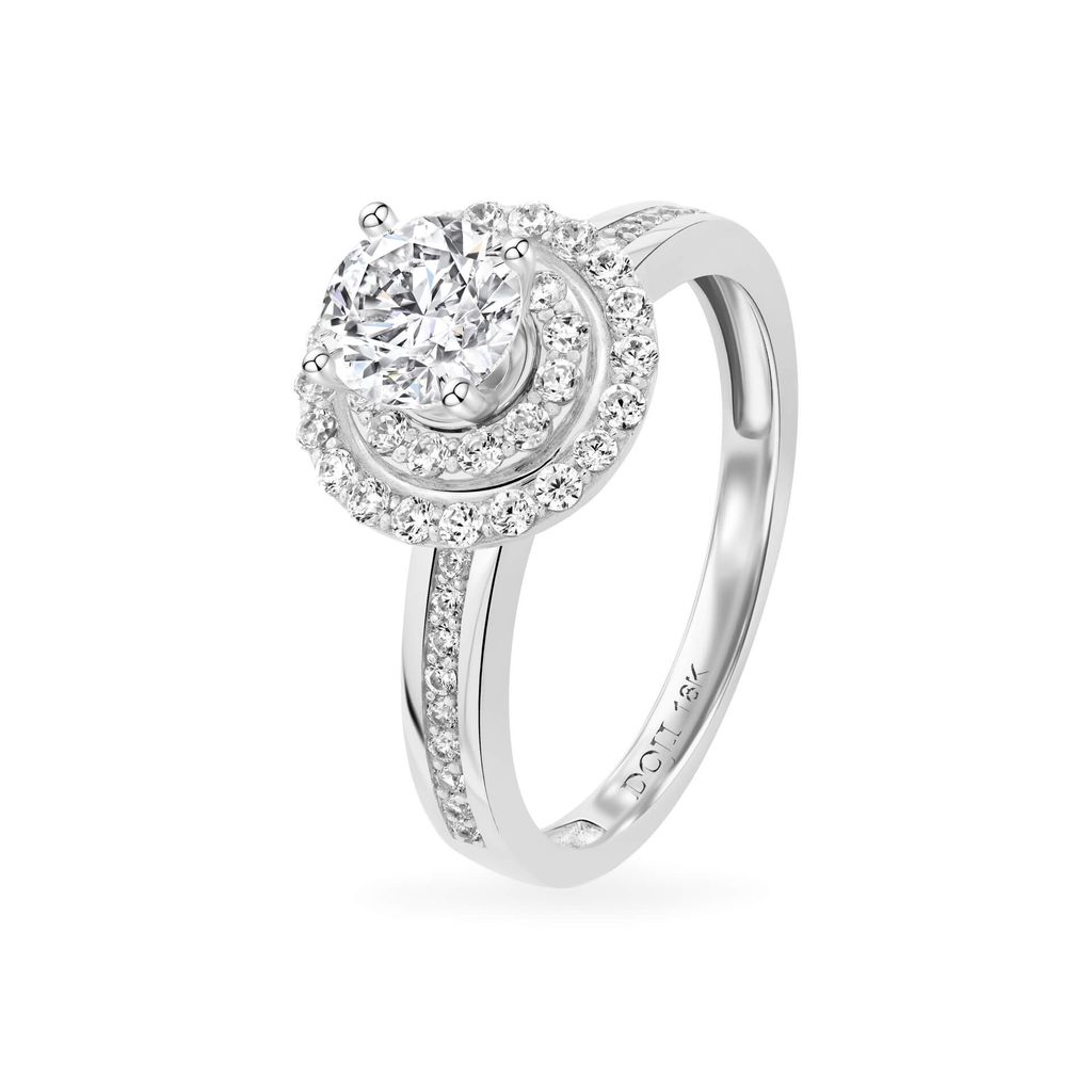 Nhẫn vàng trắng 18K gắn đá CZ DOJI AFRM400092D2CZ1 