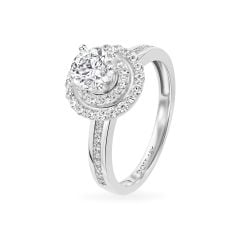 Nhẫn vàng trắng 18K gắn đá CZ DOJI AFRM400092D2CZ1