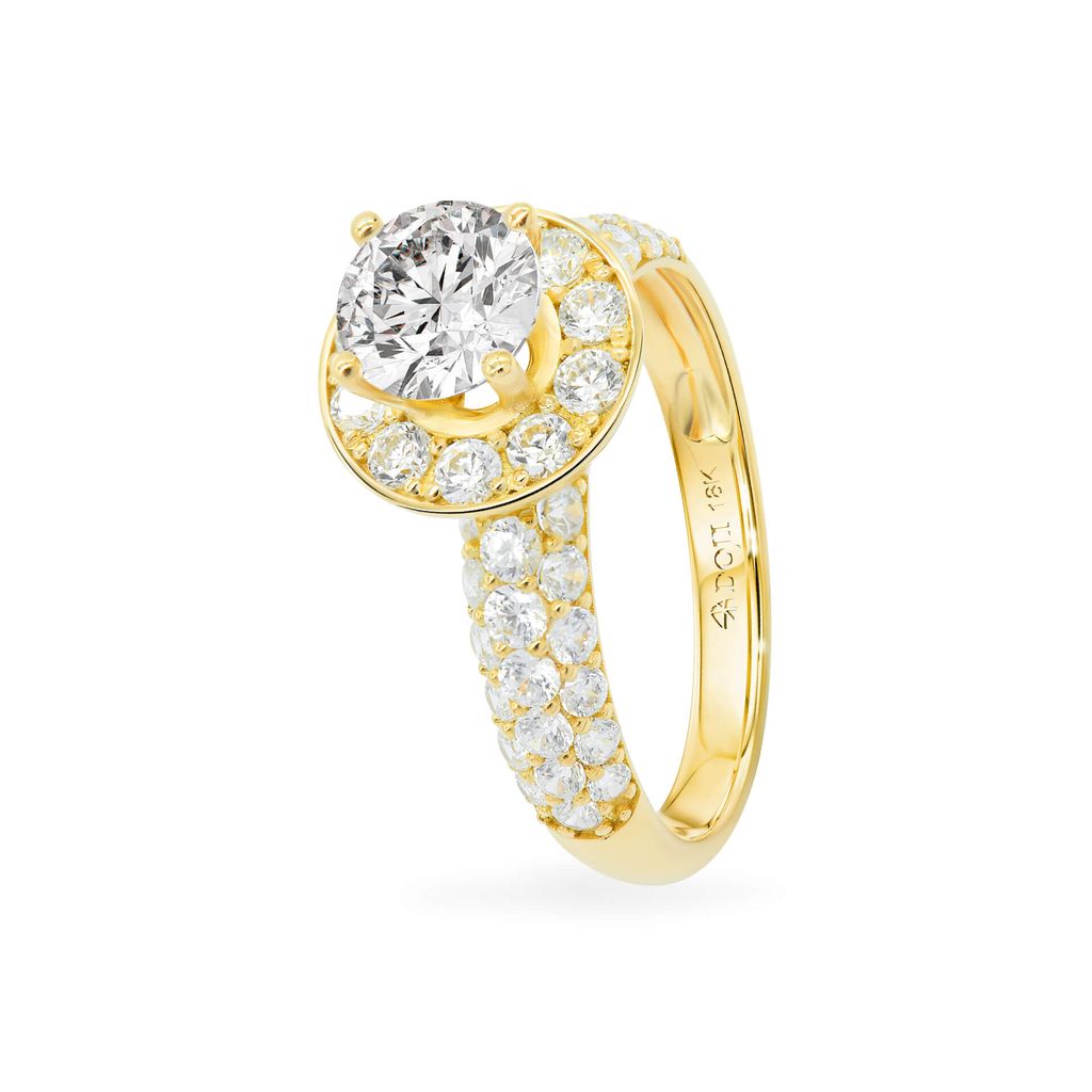 Nhẫn vàng vàng 18K gắn đá CZ DOJI AFRM400117D1CZ1 