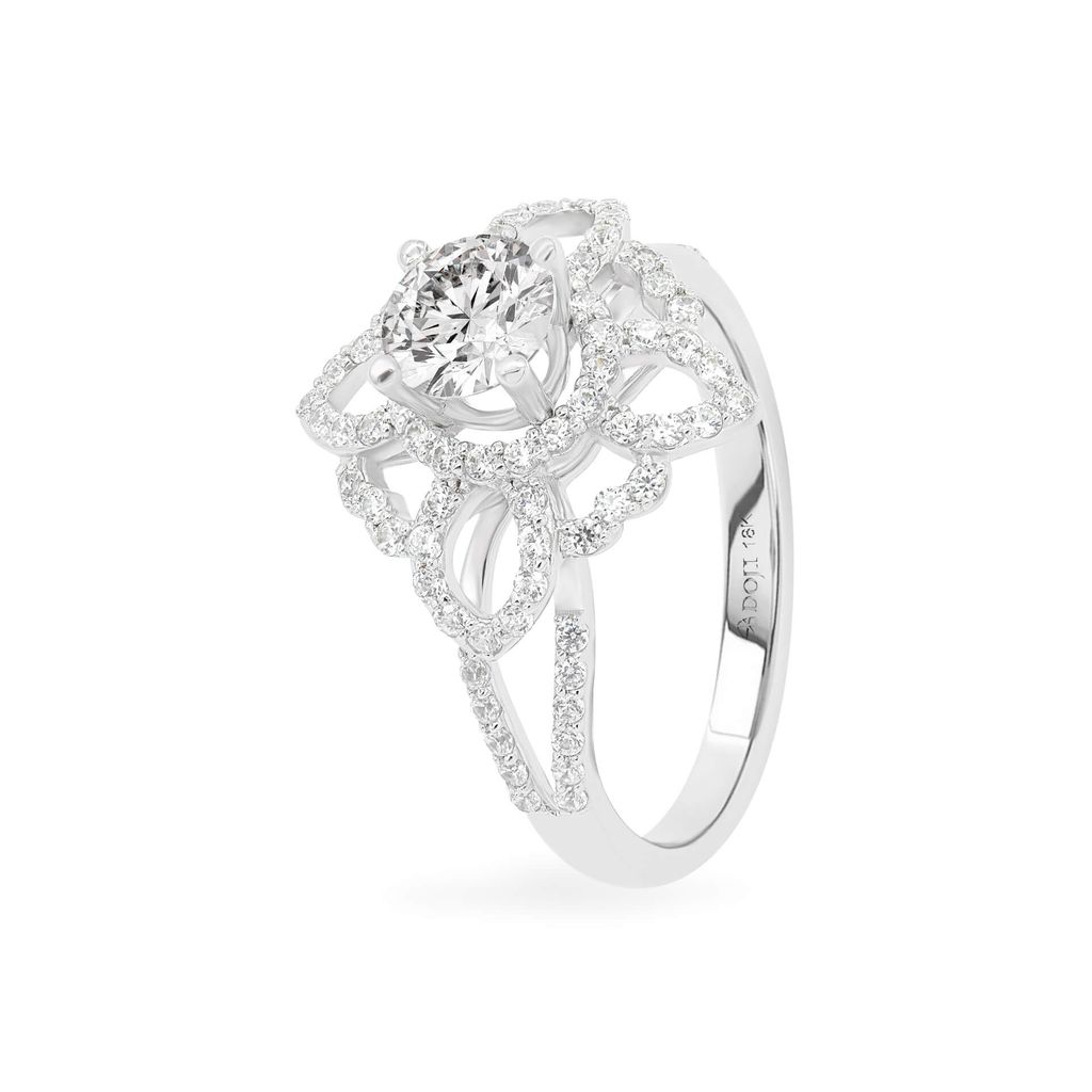 Nhẫn vàng trắng 18K gắn đá CZ DOJI AFRM400157D2CZ1 