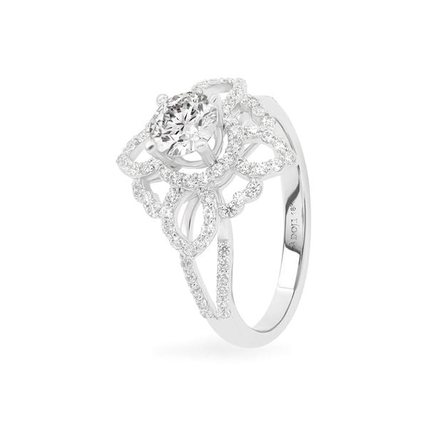 Nhẫn vàng trắng 18K gắn đá CZ DOJI AFRM400157D2CZ1