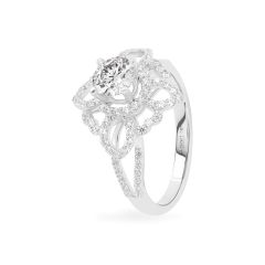 Nhẫn vàng trắng 18K gắn đá CZ DOJI AFRM400157D2CZ1