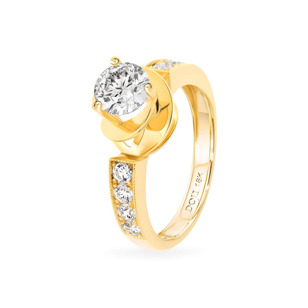 Nhẫn vàng vàng 18K gắn đá CZ DOJI AFRM400239D1CZ1 