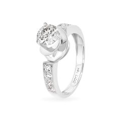 Nhẫn vàng trắng 18K gắn đá CZ DOJI AFRM400239D2CZ1