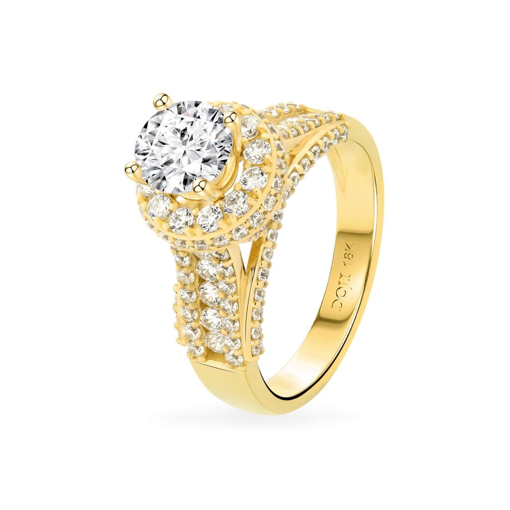 Nhẫn vàng vàng 18K gắn đá CZ DOJI AFRM400297D1CZ1 