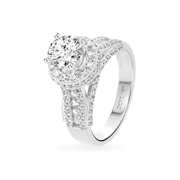 Nhẫn vàng trắng 18K gắn đá CZ DOJI AFRM400297D2CZ1