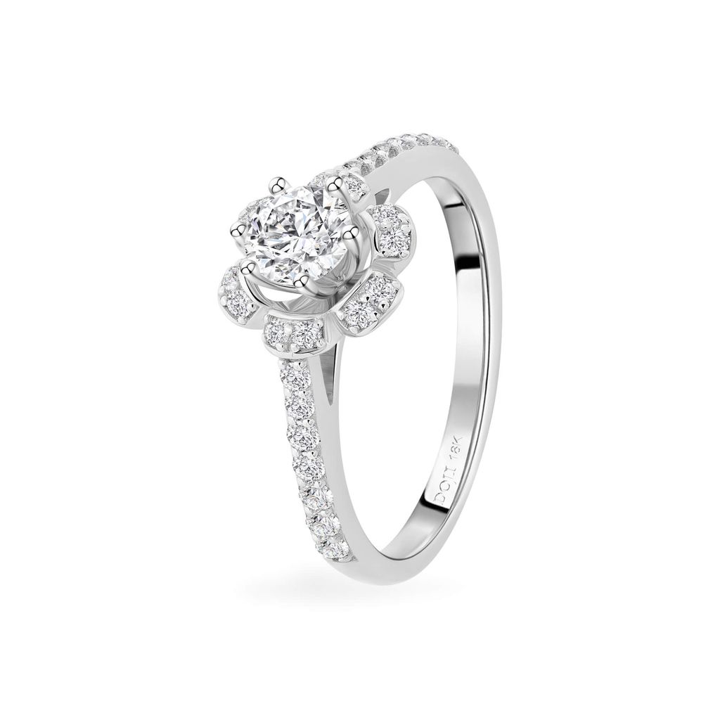 Nhẫn vàng trắng 18K gắn đá CZ DOJI AFRM400414D2CZ1 
