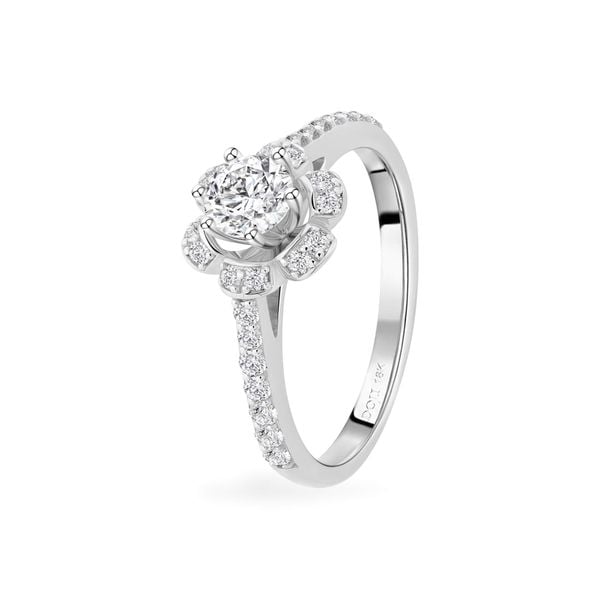 Nhẫn vàng trắng 18K gắn đá CZ DOJI AFRM400414D2CZ1
