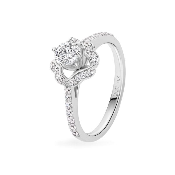 Nhẫn vàng trắng 18K gắn đá CZ DOJI AFRM400415D2CZ1