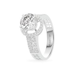 Nhẫn vàng trắng 18K gắn đá CZ DOJI AFRM500023D2CZ1