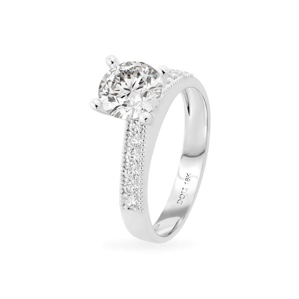 Nhẫn vàng trắng 18K gắn đá CZ DOJI AFRM500038D2CZ1