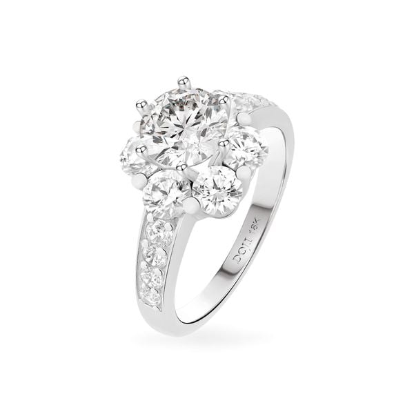 Nhẫn vàng trắng 18K gắn đá CZ DOJI AFRM500042D2CZ1