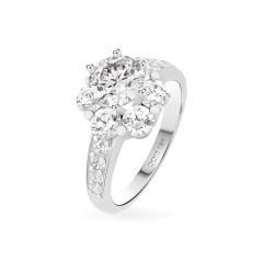 Nhẫn vàng trắng 18K gắn đá CZ DOJI AFRM500042D2CZ1